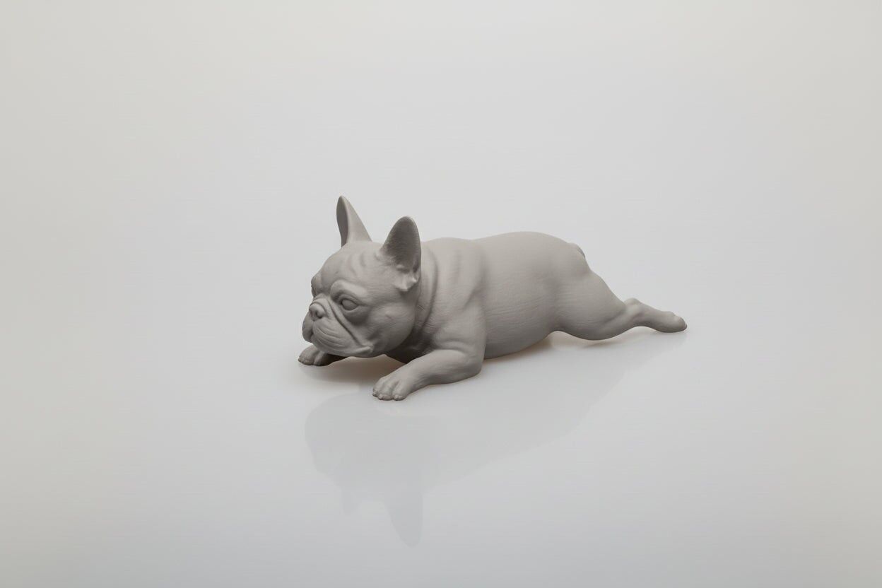 "Bread Loaf" Frenchie Sploot Statue – Cute 3D Printed Dog Figurine, Unique Gift