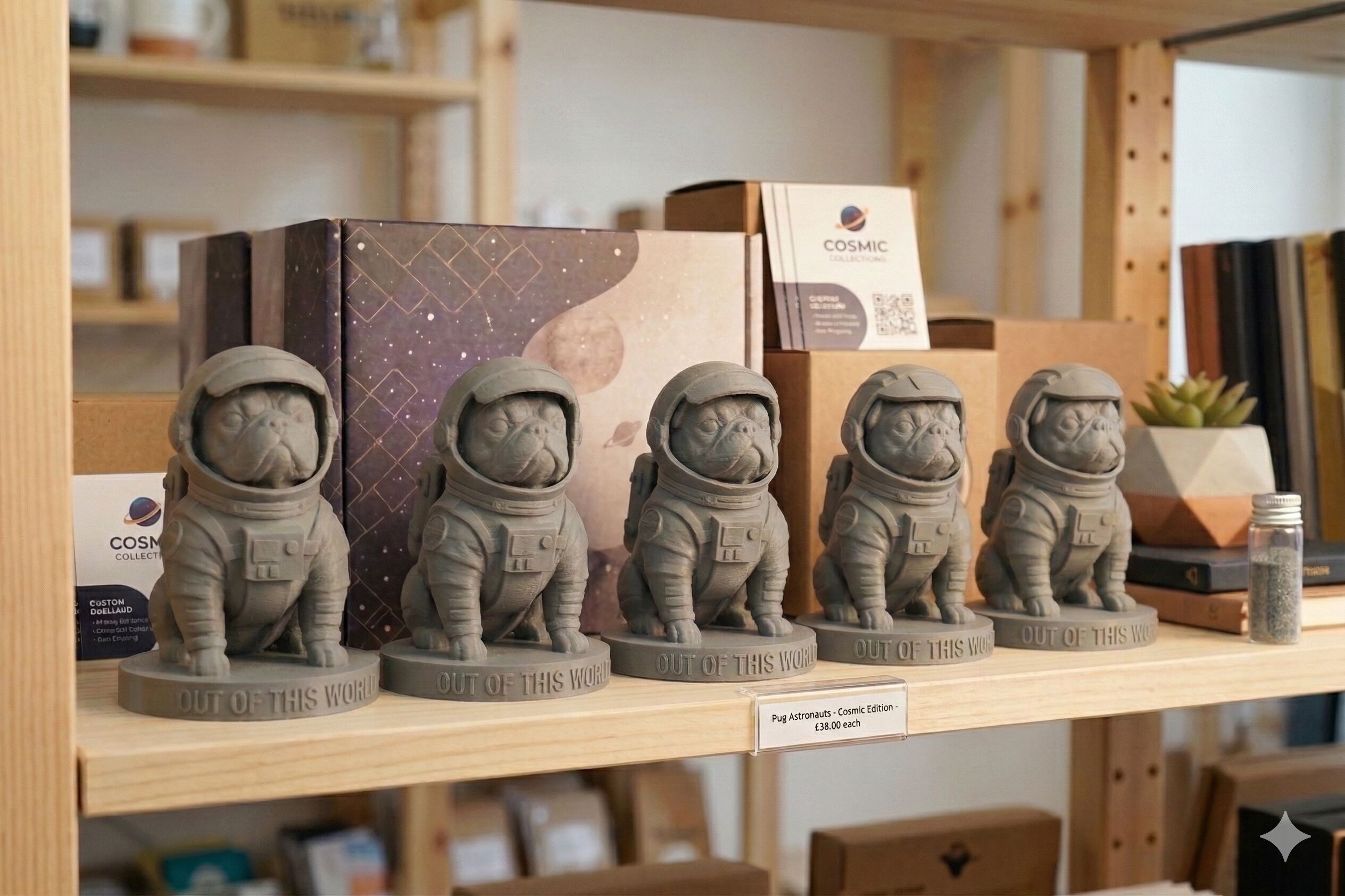 French Bulldog Astronaut Statue - Apollo 3D Printed Figurine, Eco-Friendly Decor (20cm)
