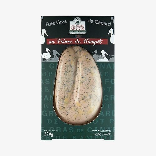 Lobe de foie gras de canard au poivre de Kampot 220g