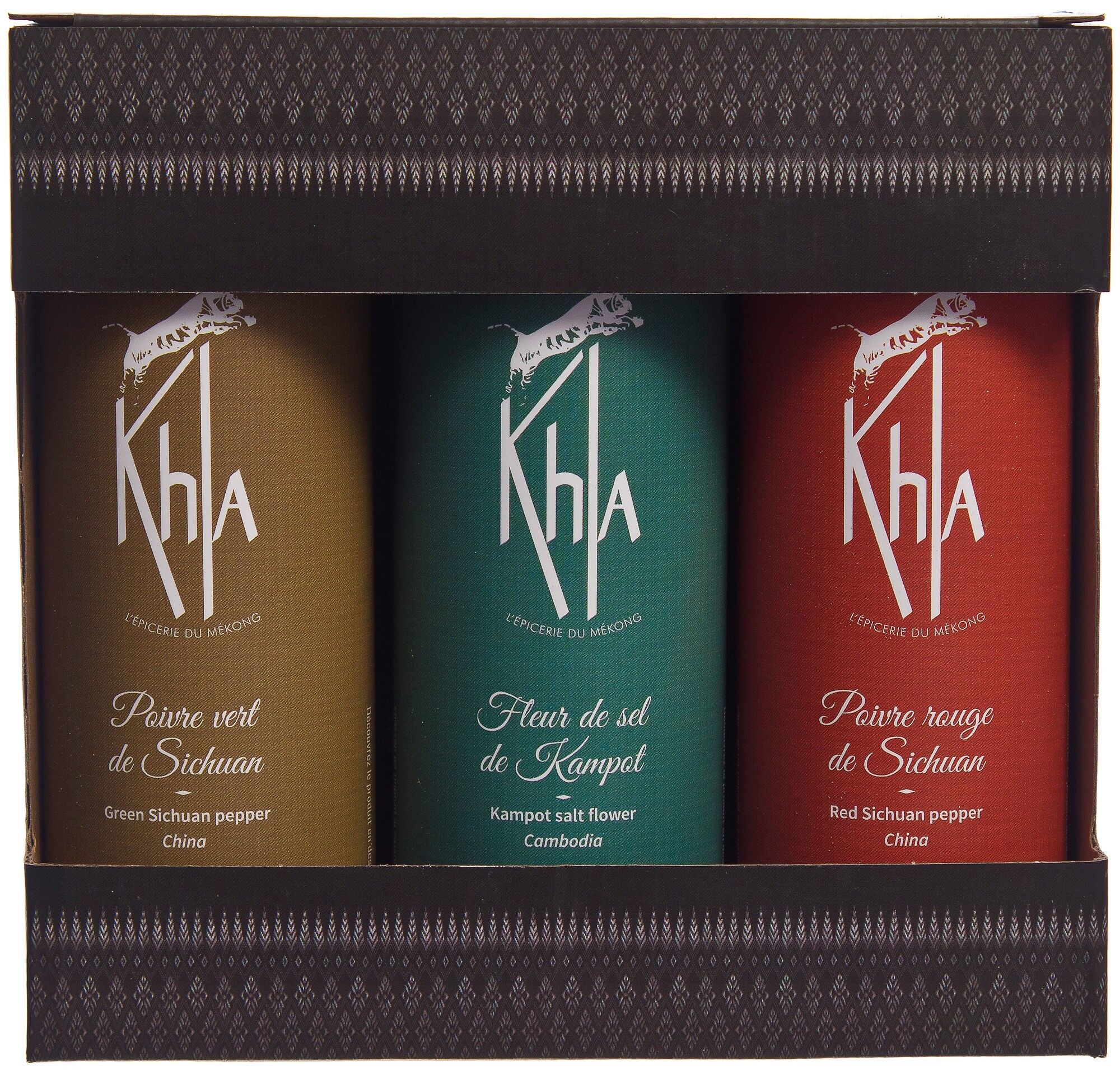 Mekong Trio (50g Sichuan Green Peppercorns - 50g Sichuan Red Peppercorns - 150g Kampot Fleur de Sel) - Premium - CMEK250