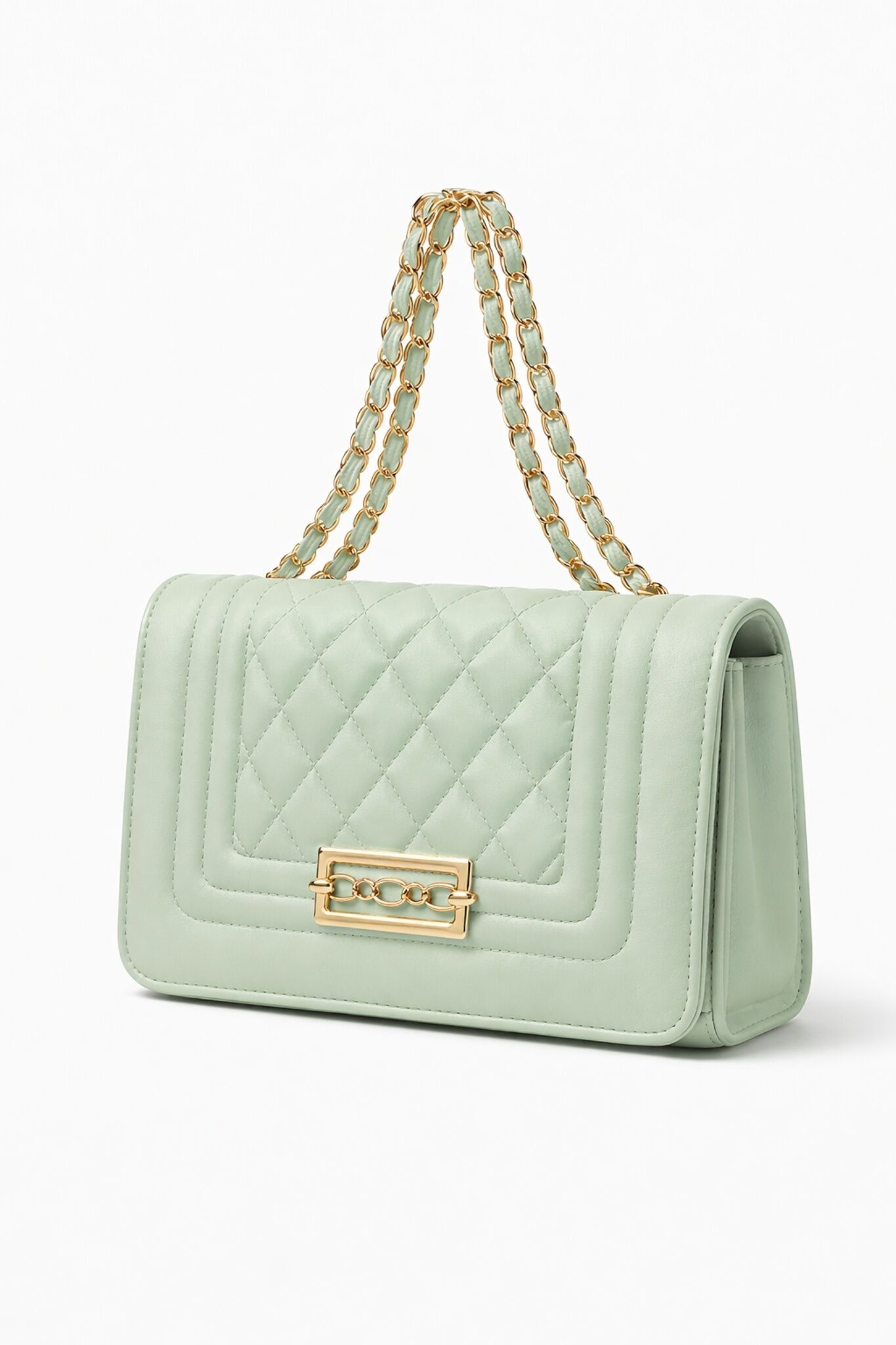 Elegant mint green Mihella quilted bags for women