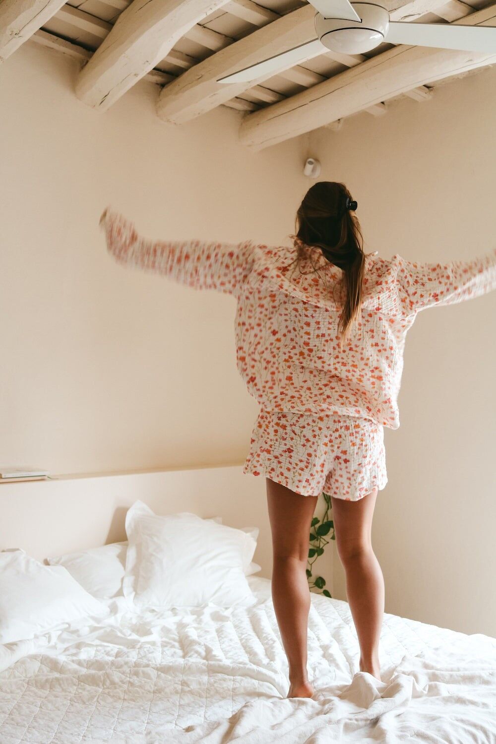 Baumwollshorts - Blumen