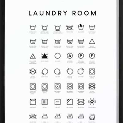 Póster Guía de símbolos de lavandería