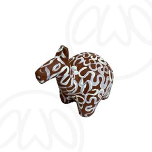 Handcrafted giraffe sculpture made of natural stone