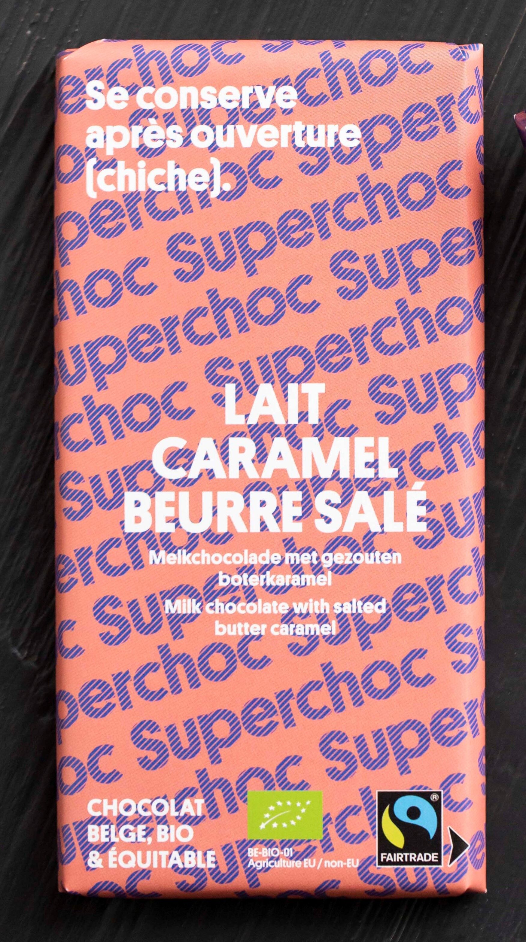 Barra de chocolate con leche y caramelo de mantequilla salada