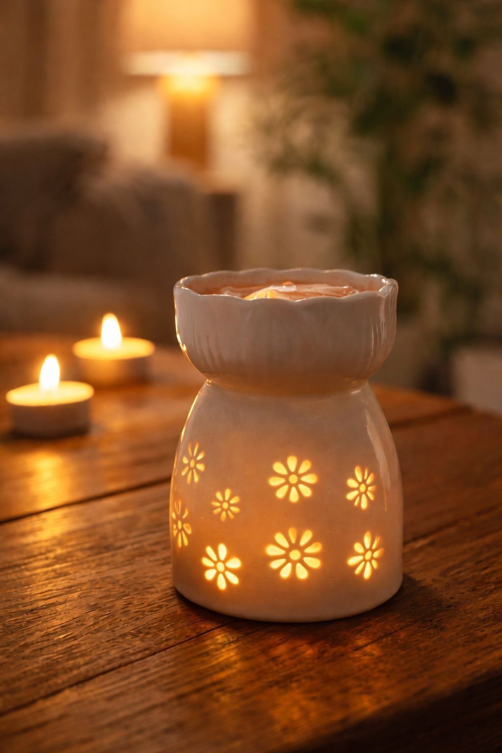 Bruciatore di fragranze in ceramica Lotus