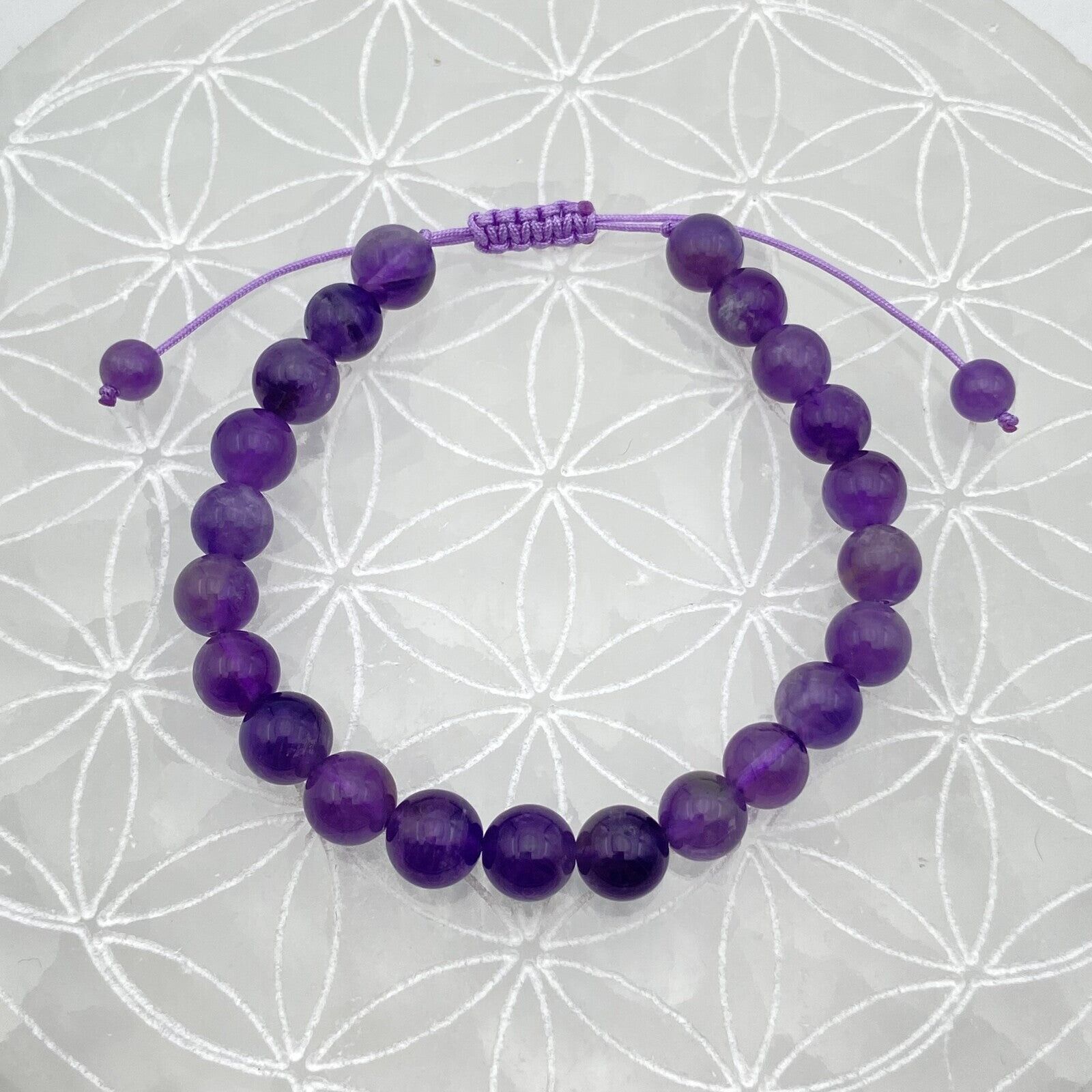 Adjustable Sliding Bracelet - Amethyst
