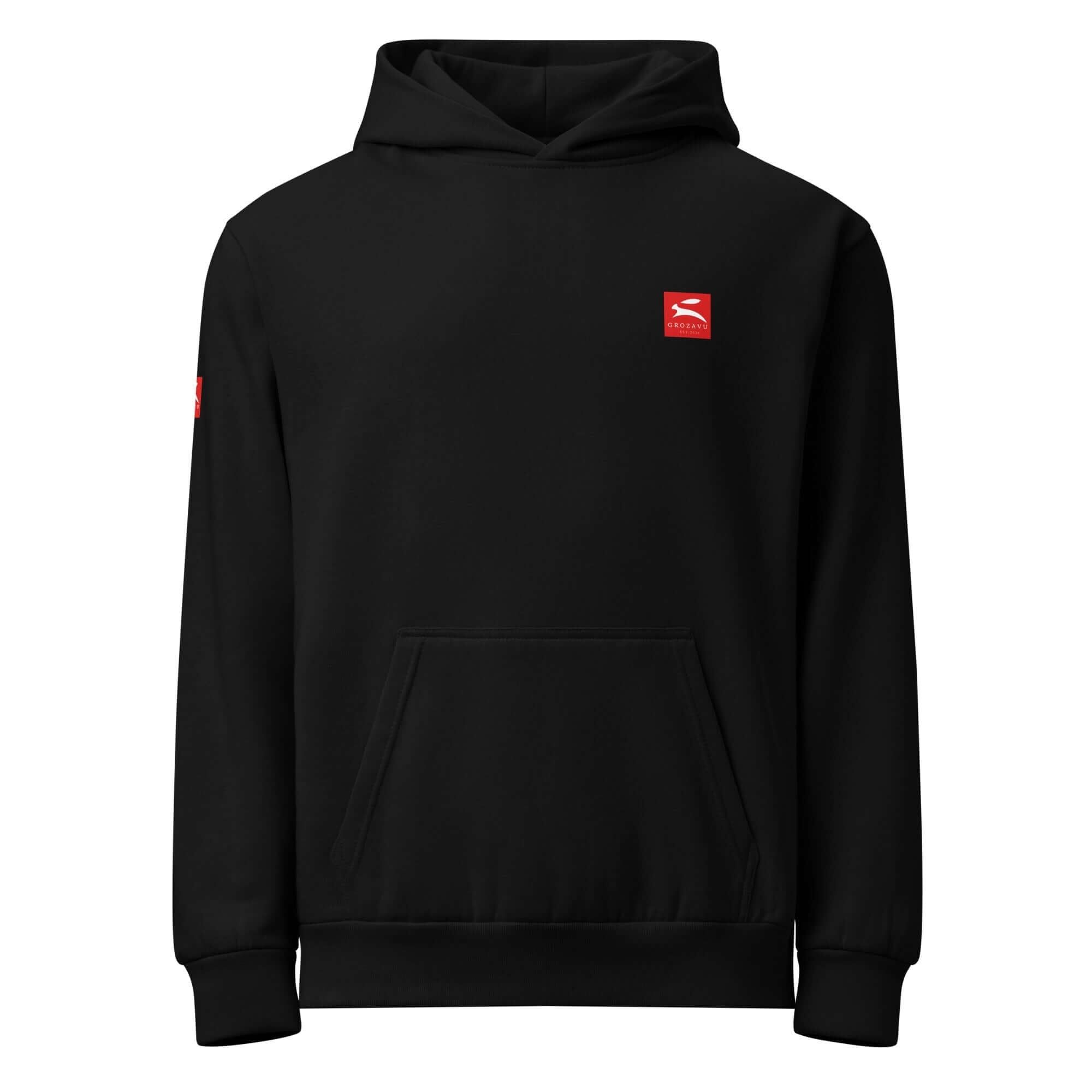Classic Black Hoodie - Red Box Logo
