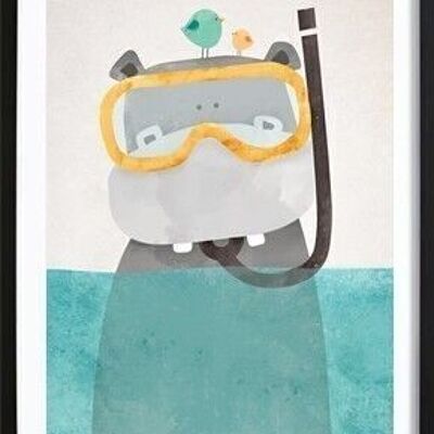 Hipopótamo de snorkel Poster_2