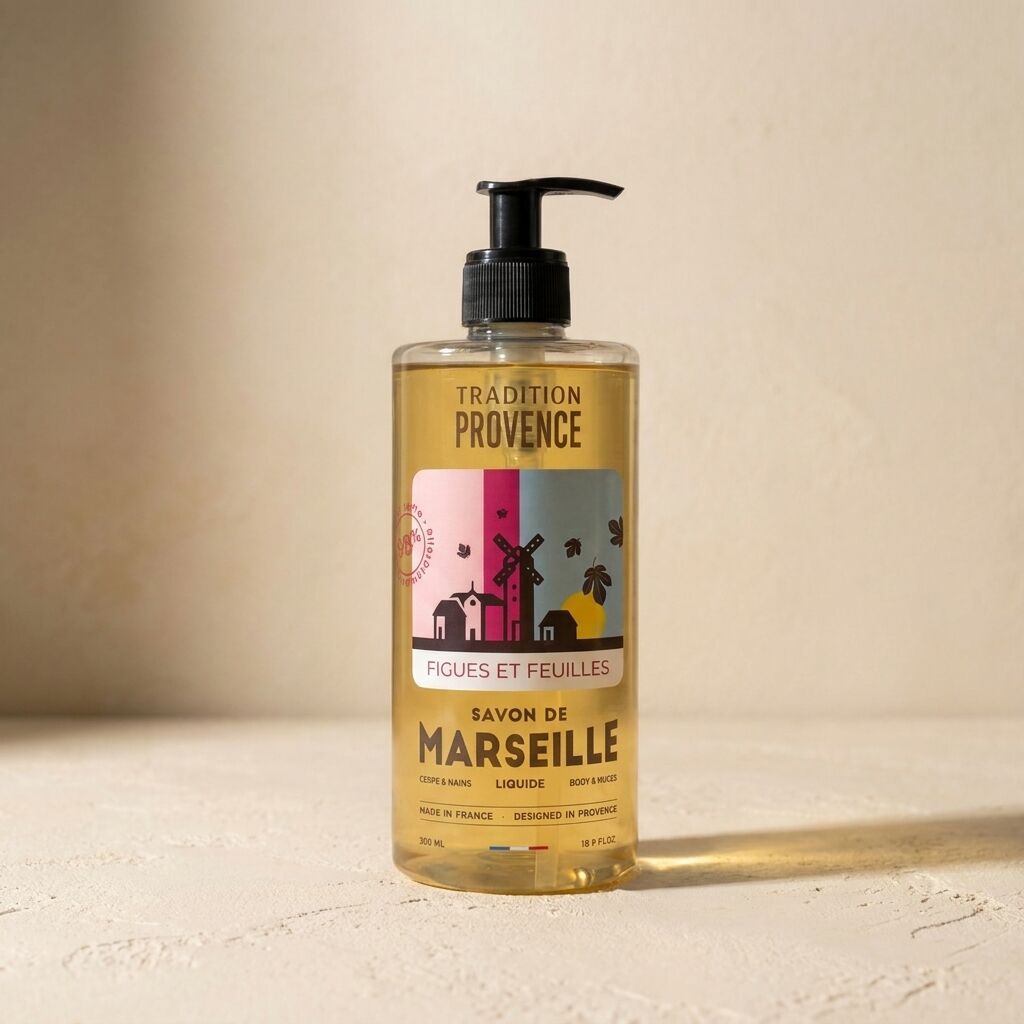 Marseille Liquid Soap 500ml Figs and Leaves - TRADITION OF PROVENCE