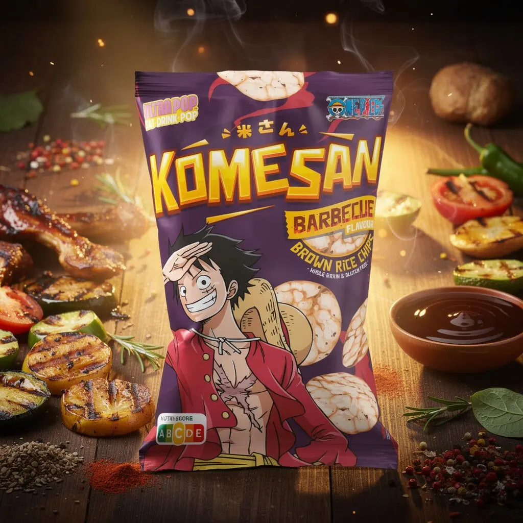 Achat Komesan Chips de Riz BBQ Ultrapop Luffy - 60g x 12 en gros