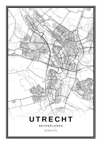 Carte de la ville d'Utrecht Poster_3 2