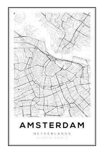 Affiche de la carte d'Amsterdam_1 2