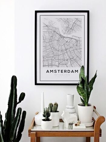 Affiche de la carte d'Amsterdam_3 4