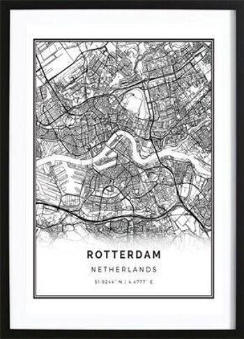 Affiche de la carte de Rotterdam_1 1