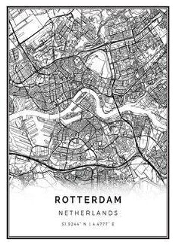 Affiche de la carte de Rotterdam_1 2