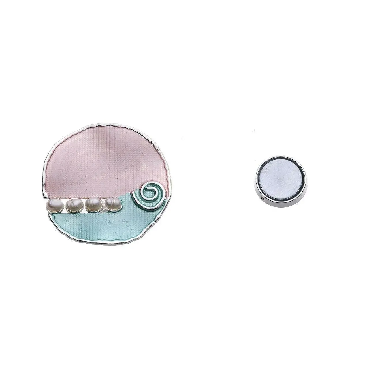 Pendentif Or 18 Carats Avec Perle Et Cœur Diamants - Magnifique, Occasion 0,69g