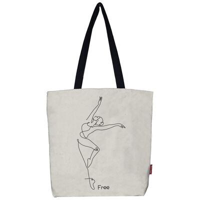 Borsa tote, 100% cotone, modello "Free".