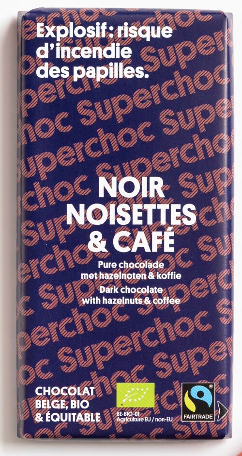 Tablette de chocolat Noir 72% Café et noisettes