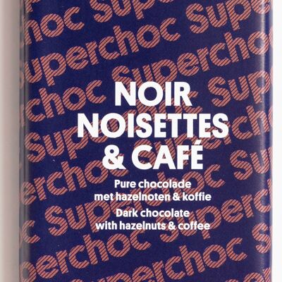 Tablette de chocolat Noir 72% Café et noisettes