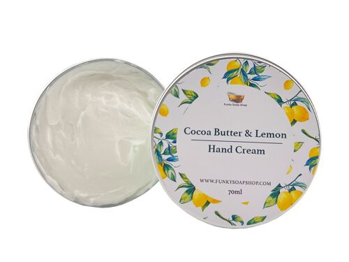 Hand Cream Cocoa Butter And Lemon, 1 Tub Of 70g