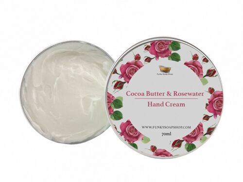 Hand Cream Rosewater , 1 Tub Of 70g
