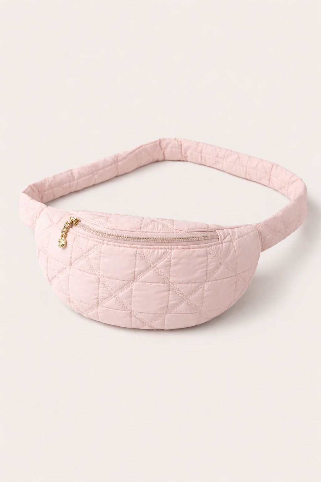 Light pink quilted Mihella puffer shoulder bags