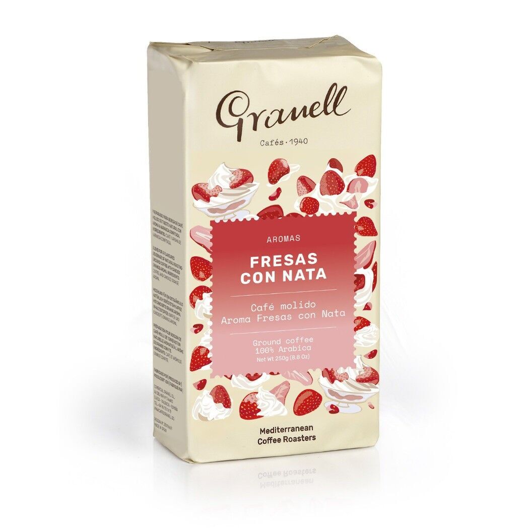 Strawberry and Cream Flavored Coffee · 100% Arabica · Natural Roast