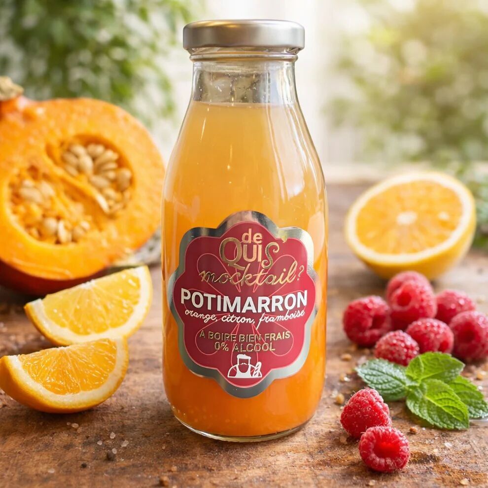 Boisson sans alcool à base de citrouille, orange et framboise