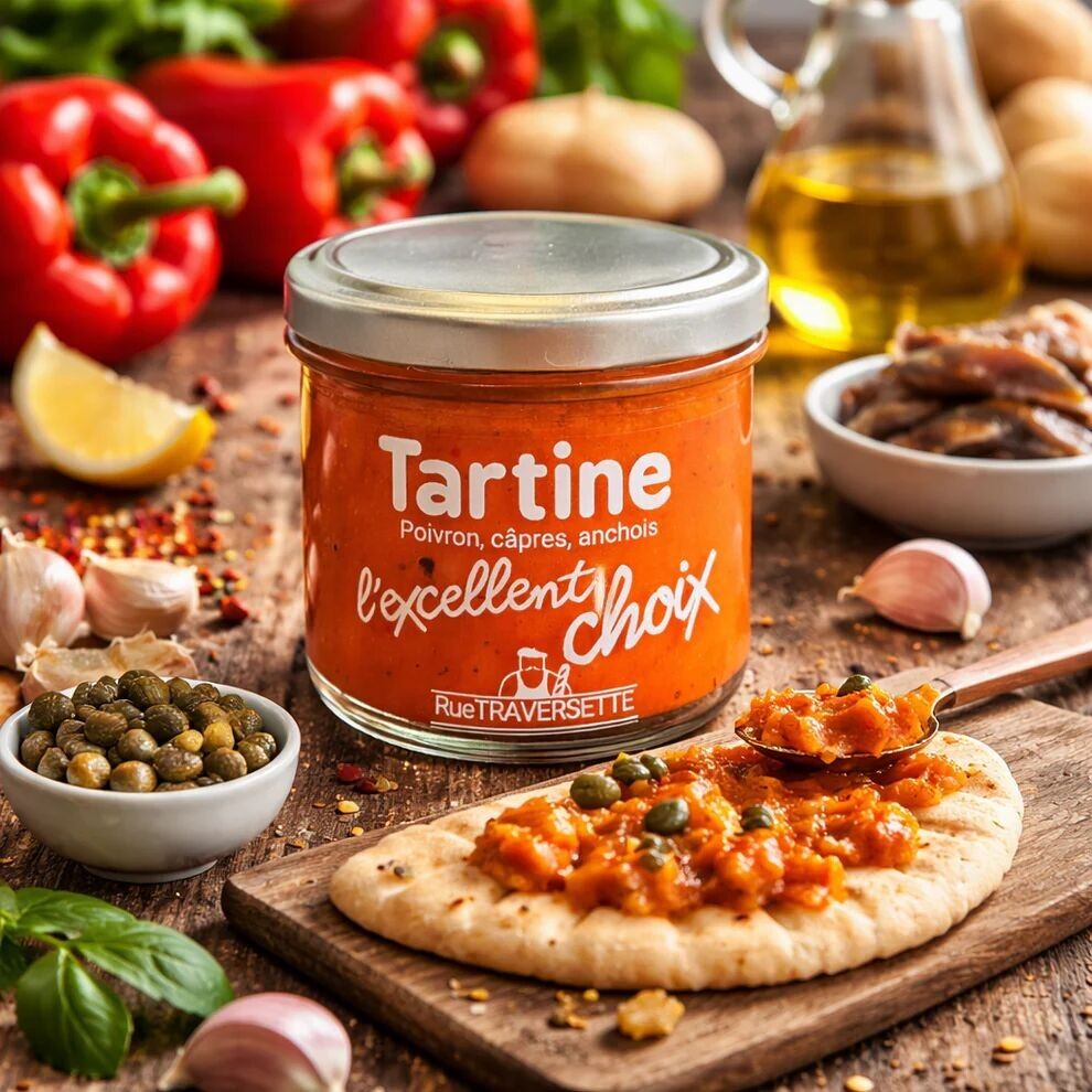 Sauce/Tartinade végétarienne pour apéritifs │ Poivron, câpres, anchois ▸ L'excellent choix