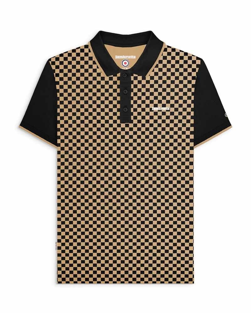 Two Tone AOP Polo Black/Nomad SS26