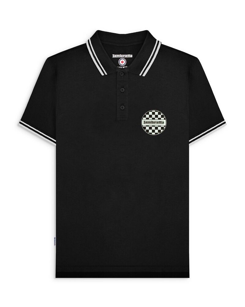 Two Tone Badged Polo Black SS26