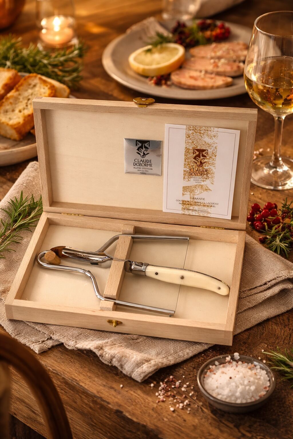 Laguiole foie gras lyre gift set – Ivory handles