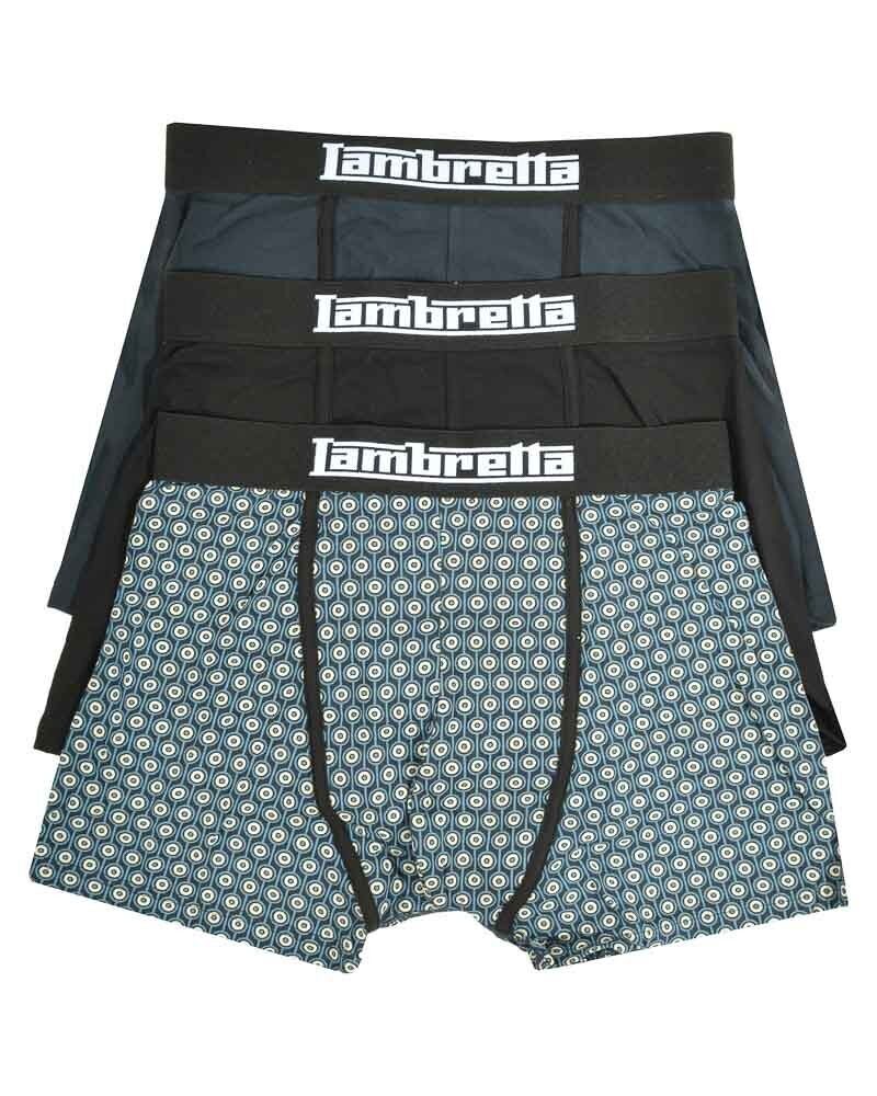 3PK Houndstooth Boxer Navy/Silver/Black
