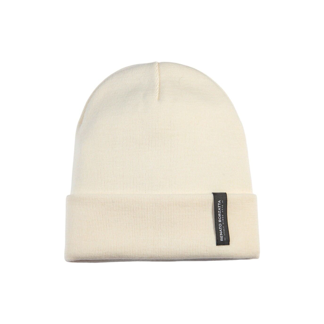 RB5005DB | Berretto Unisex in Maglia Rasata Tubolare CIMONE Misto Lana Made in Italy. Colore Latte. Taglia Unica
