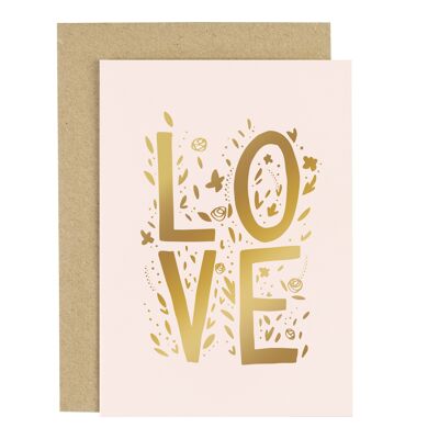 Love Letters Blush Pink Greeting Card