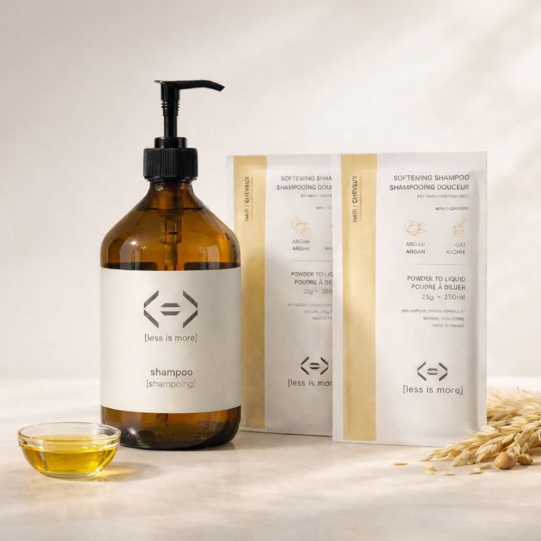 Shampooing douceur [argan+ avoine] - Coffret prestige 500ml avec bouteille en verre