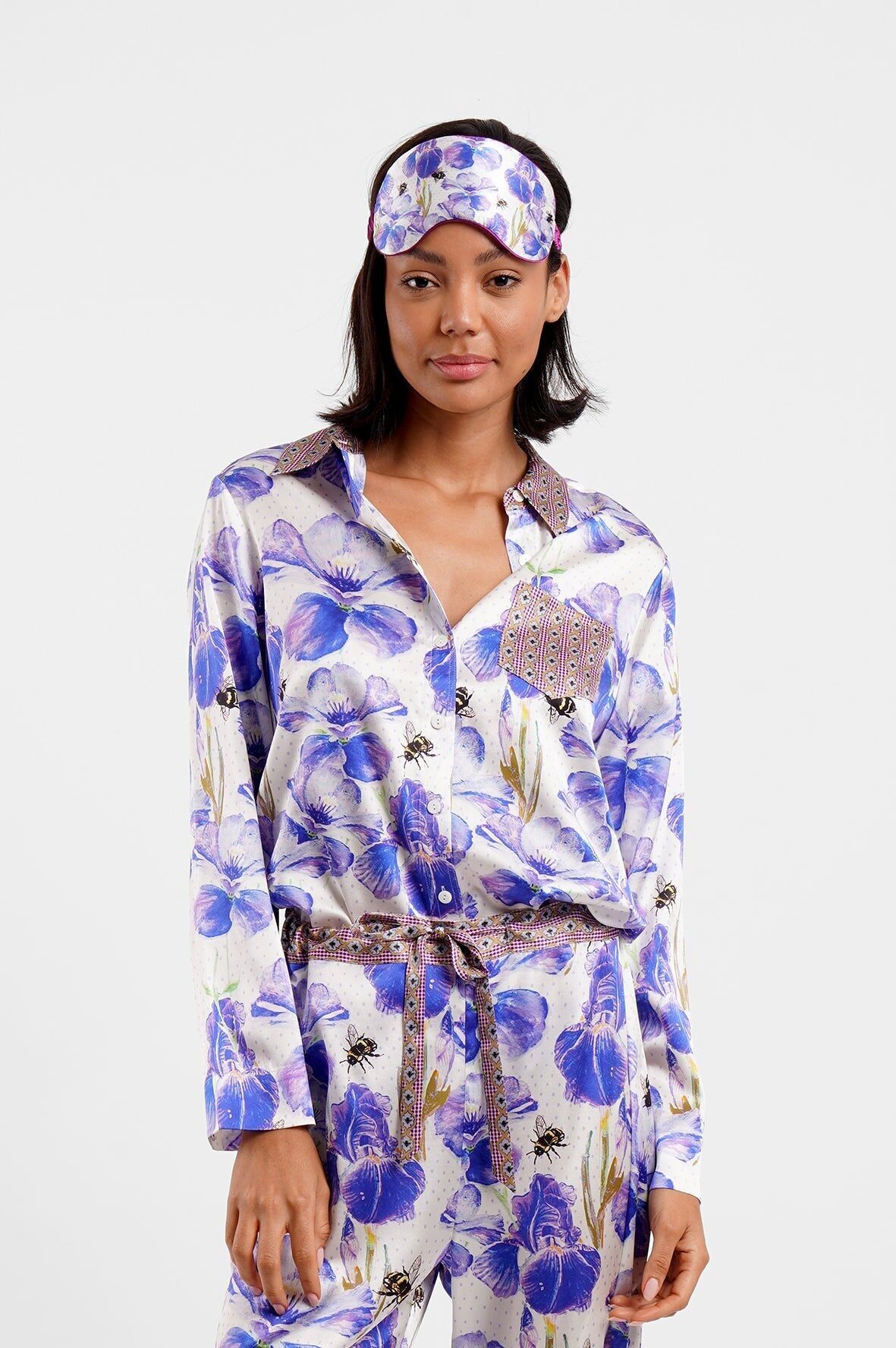 Silk Eye Mask / "Bees In The Garden"