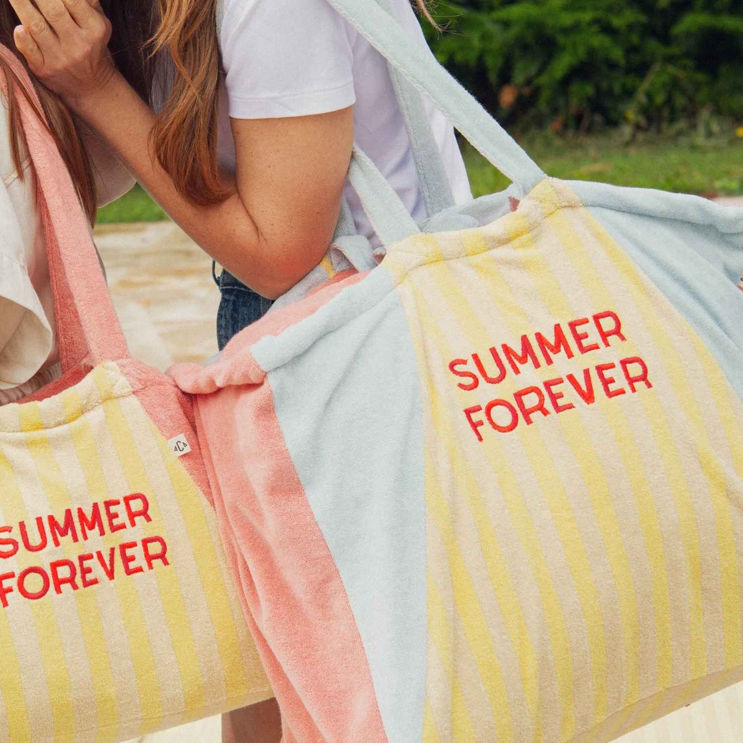 Large Summer Forever Tote Bag - Pink Terry