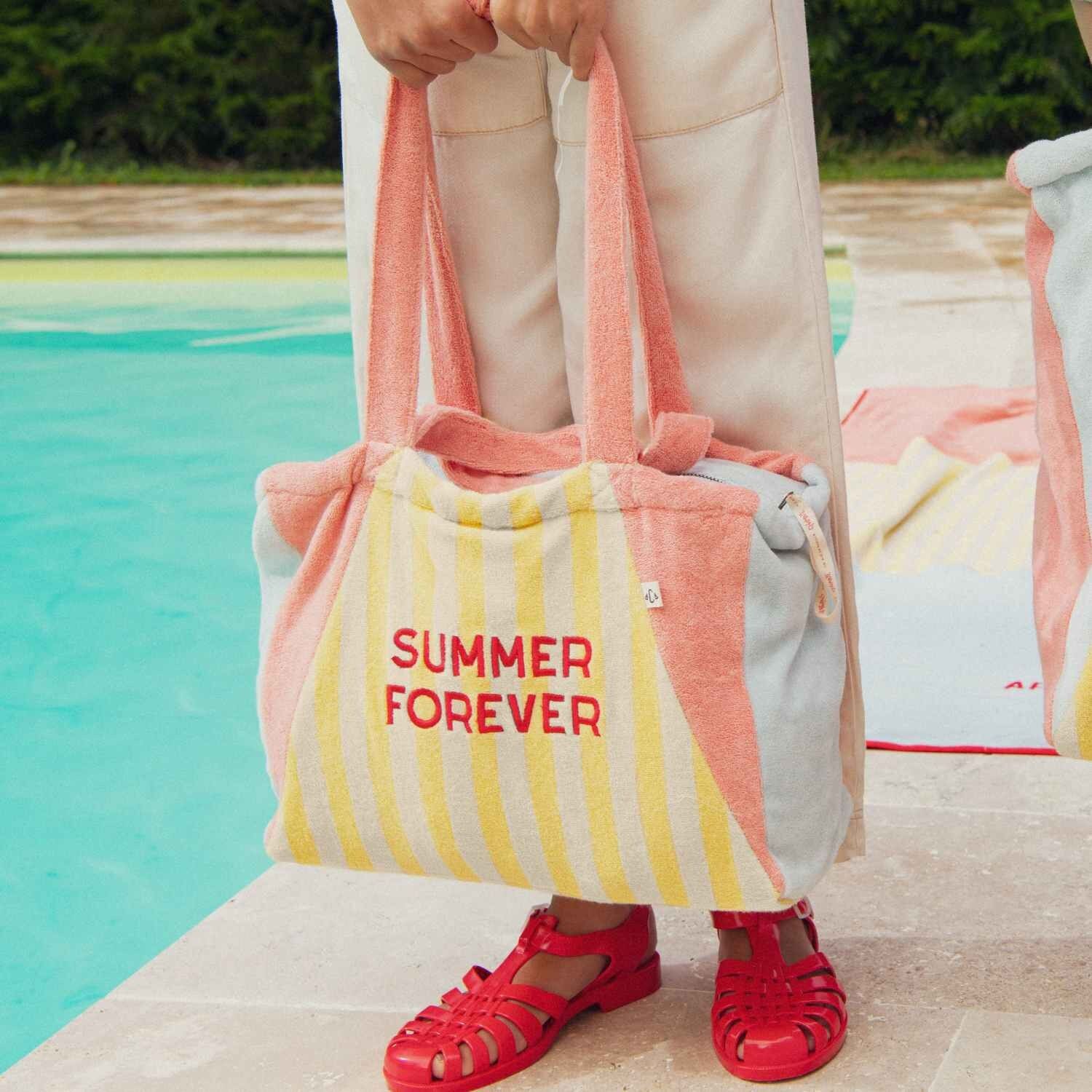 Small Summer Forever Tote Bag - Pink Terry