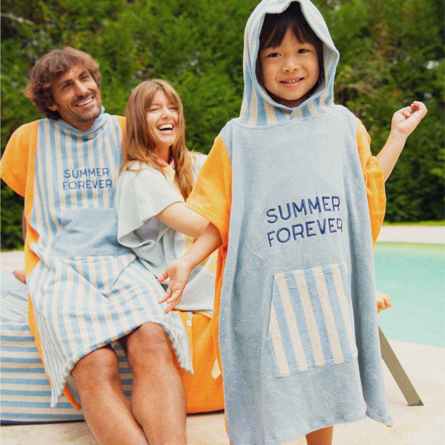 Ponchos de felpa azul Summer Forever | Niño o adulto