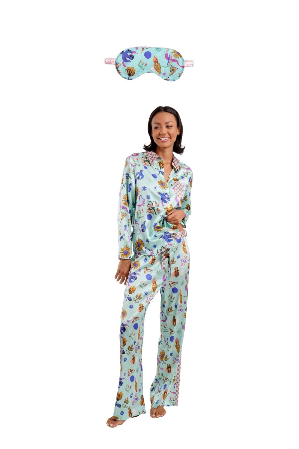 Pyjama and Eye Mask Set / "Mia"