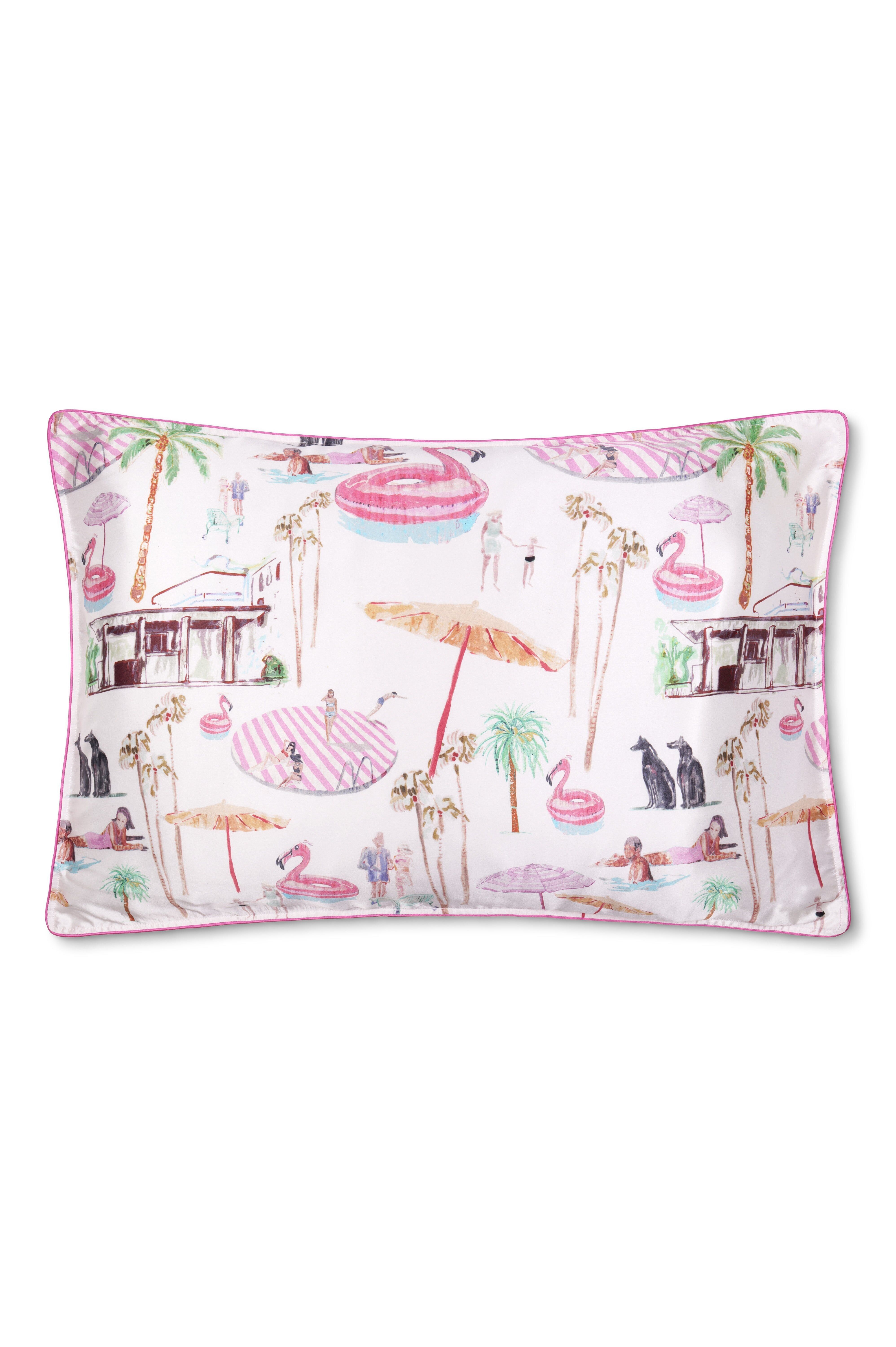 Silk Pillowcase / "Pink Flamingo Club"