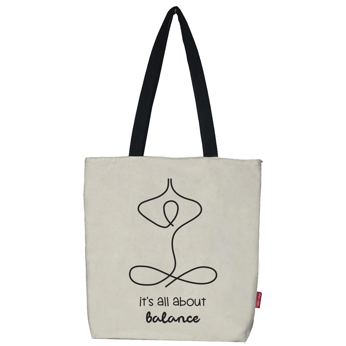 Borsa tote, 100% cotone, modello "It's all about balance"