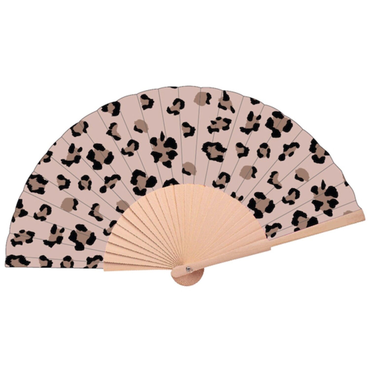 Words Leopard Fan – Wooden and Fabric Fan