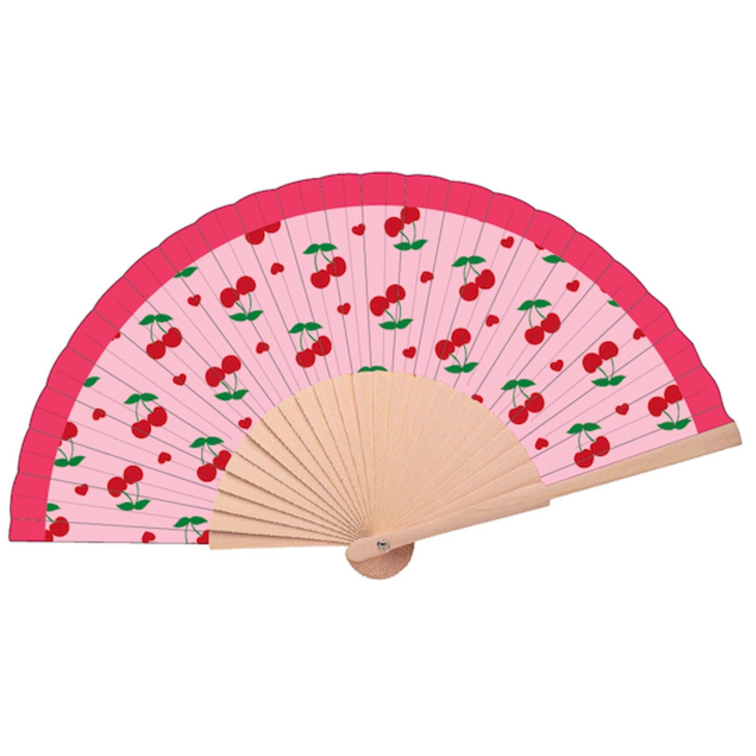 Words Cherry Fan – Wooden and Fabric Fan