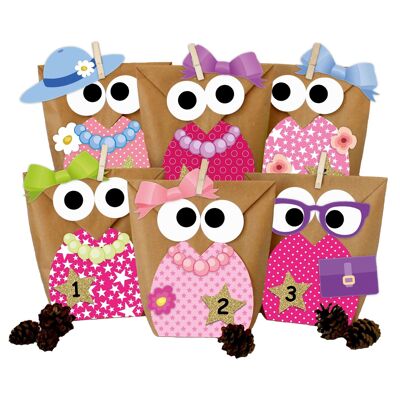 Owl Advent calendar to fill - 24 Christmas owls - Christmas 2020 - Set Pink Lady Edition - to do it yourself - as a gift for girl or girlfriend