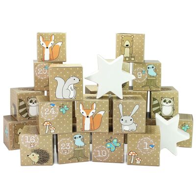 DIY advent calendar box set - forest animals - 24 colorful boxes to set up and fill yourself - 24 colorful boxes I boxes