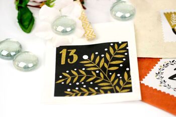 24 autocollants de numéro de calendrier de l'avent - timbre or n°52 - autocollants - pour l'artisanat et la décoration 3