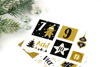 24 autocollants de numéro de calendrier de l'avent - timbre or n°52 - autocollants - pour l'artisanat et la décoration 4